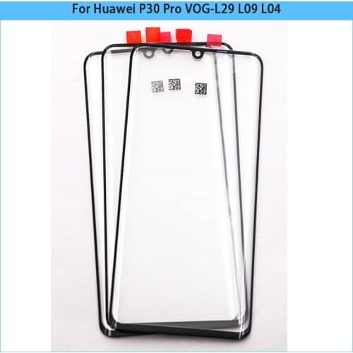 10PCS 6.47 inch New For Huawei P30 Pro VOG-L29 L09 L04 Touch Screen LCD Front Glass Panel Lens P30Pro LCD Outer Glass With OCA