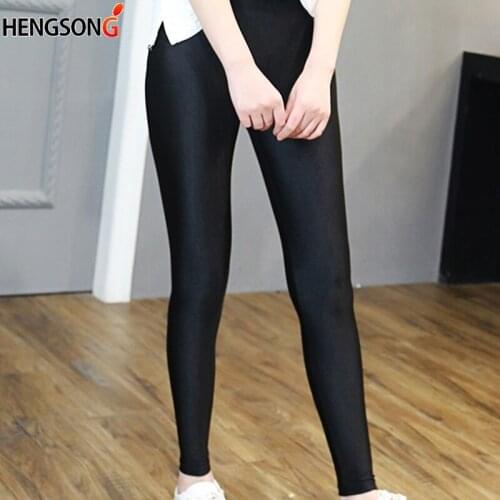 2021 Plus Size Fluorescent Color Women Leggings Elastic Leggings Shiny Glossy Leggings Black Fitness Leggings Women