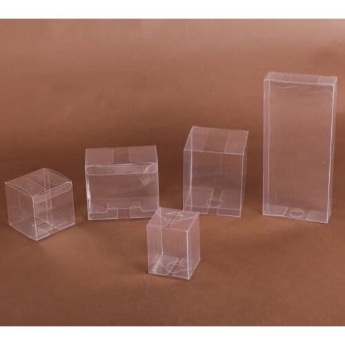 50pcs/lot PVC Craft Display Box Clear Transparent Wedding Favor Gift Boxes Candy Cosmetic Jewelry Plastic Box Packaging For Pen