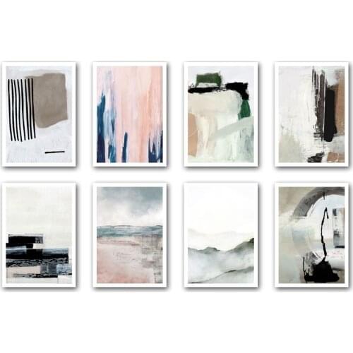 Abstract Acrylic Color Block Nordic Poster Modern Wall Art Prints Canvas Painting Gallery Decoration Pictures For Living Room