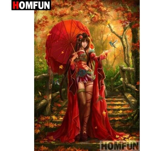 HOMFUN Diamond Painting "Cartoon girl" Cross Stitch Custom Photo Diamond Embroidery Square Round Drill Home Decor A08353