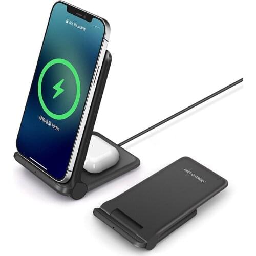 20W 2 in 1 Qi Wireless Charger For iPhone 12 11 8 XS XR Airpods Pro Fast Charging Stand Pad for Samsung S21 S20 S10 Galaxy Buds