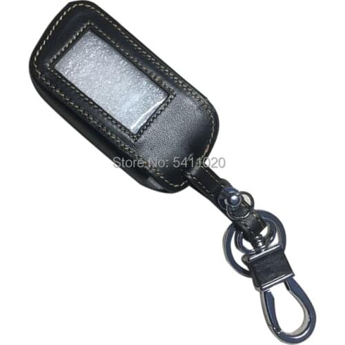 Genuine Leather Key Case for Starline A93 A63 A96 A36 A39 A69 A66 Car Alarm LCD Remote Control Keychain Transmitter Cover Bag