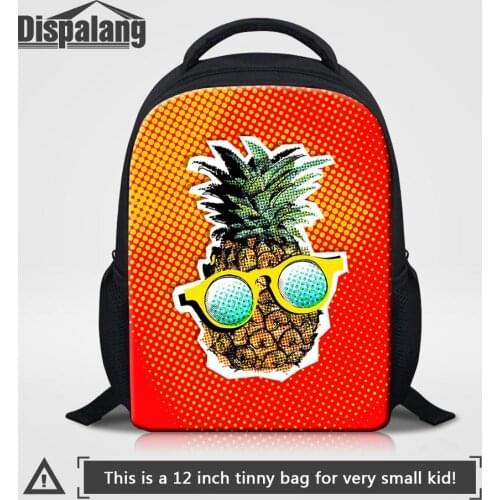 Dispalang Cartoon Pineapple Printed Kids Kindergarten Backpack To School Cute Fruit Schoolbags For Girls Small Shoulder Bag Pack