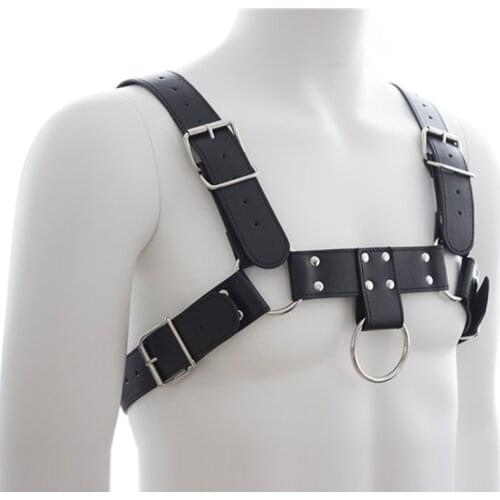 Erotic Costumes Faux Leather Harness Men Catsuit Black Fetish Sex Bondage Restraint Male Slave Strap Belt Sexy Lingerie for Men