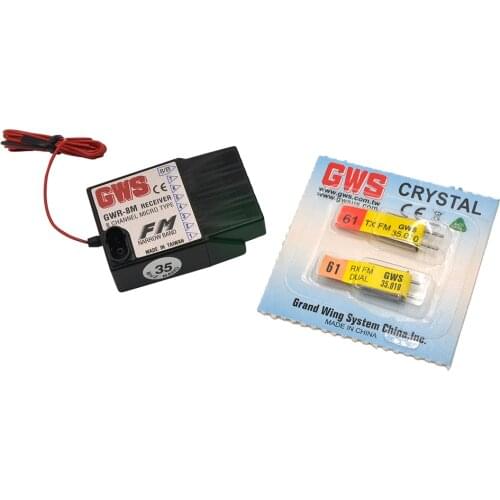 GWS R8M 35MHz 8Ch FM Receiver with TX/RX Crystal for Futaba JR PPM System