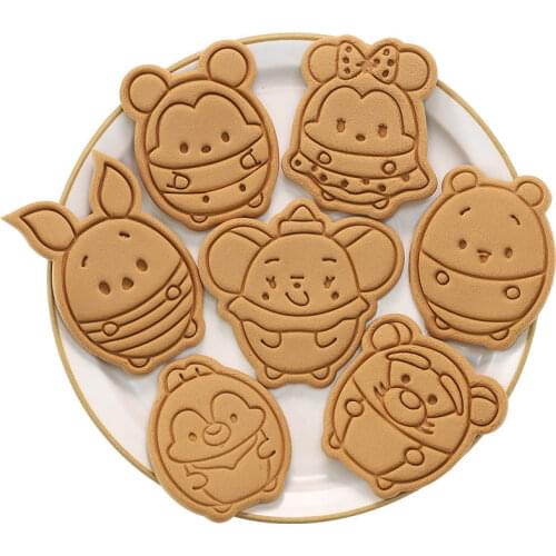 Disney Dumbo Winnie The Pooh Mickey Minnie Chip and Dale Mold Cute Cartoon Image Baking Accessories Press Mould Cookie Cake Tool
