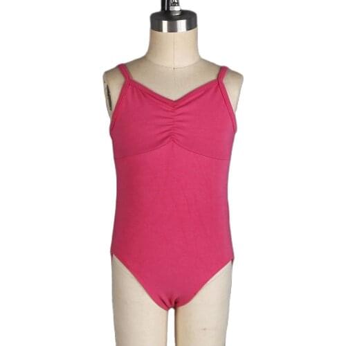 Pinch Front Camisole Cotton Leotard with Criss Cross Back Ballet Dance Wear Sleeveless Leotards 8 Colors Available 03D0006