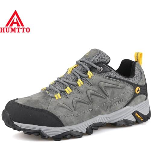 HUMTTO Hiking Shoes for Men Leather Trekking Waterproof Boots Camping Ankle Boots Mens Hunting Mountain Tactical Sneakers Man