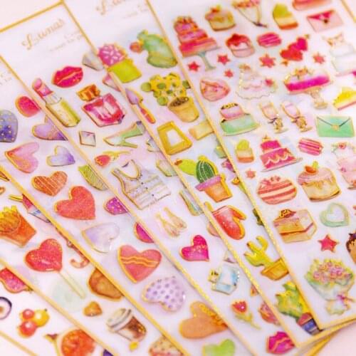 1pc Cute Sweetheart Cake Crystal Drop Glue Sticker Mobile Phone Decoration Scrapbook Album Office School Supplies