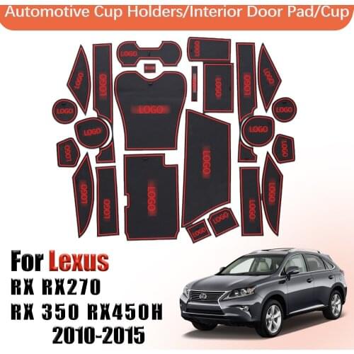 Door groove mat Gate Slot Cup Pad For Lexus RX 2010-2015 Anti-Slip Mat Interior Cup Holders Non-slip Mats Car sticker Rubber pad