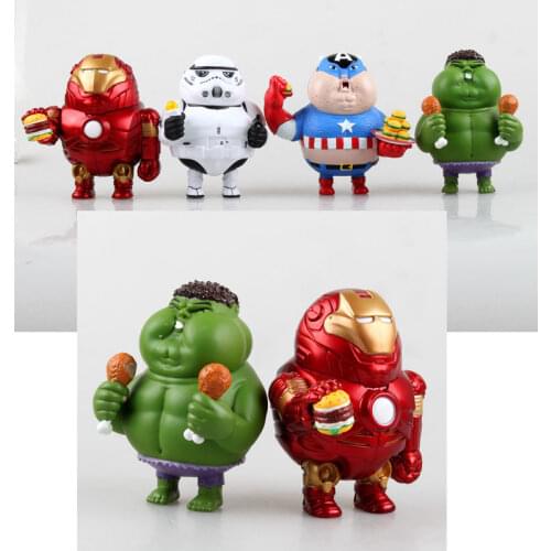 Q Version Marvel Avengers Fatty Darth Vader Iron Man Hulk Captain America Dolls Action Figure Model Toys Ornament Fans Gift 12Cm
