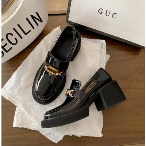 Lisapie New Women Loafers College style Leather Platform Shoes Casual Fashion All-match Metal Buckle Shoe Ladies Mary Jane Shoes