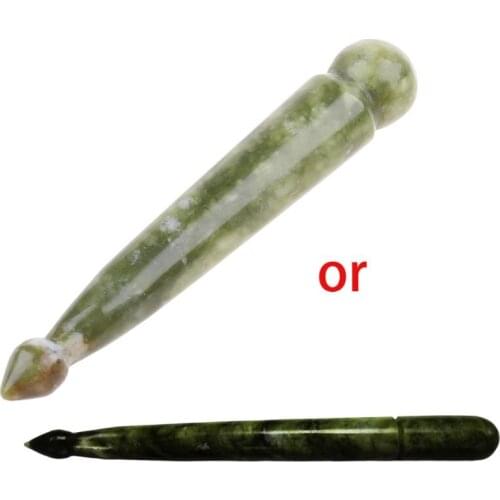 Natural Jade Stone Massage Stick Gua Sha Scraping Tool Facial Neck Arm Body Acupunture Therapy Point Treatment Wand