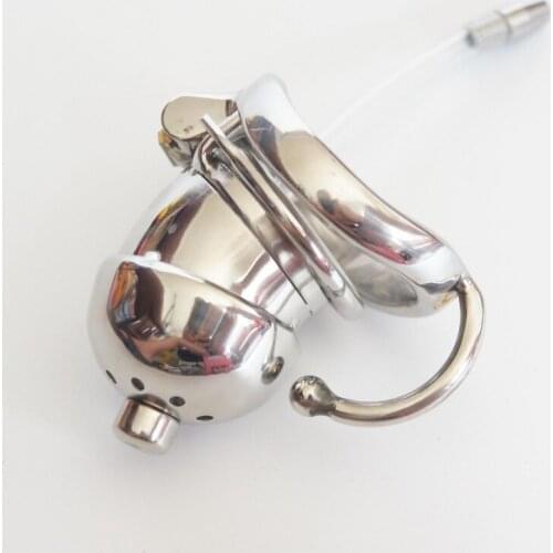 Stainless Steel Male Chastity Cage Metal Men Locking Belt Restraint Device 170-3 Sex Toys Cock Ring
