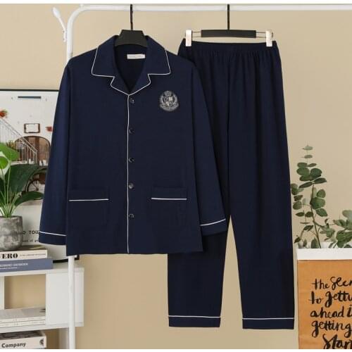 Men Comfortable Pyjamas Plus Size 4XL 5XL 90kg Long Sleeve Casual Home Wear Autumn Winter Boy Pajama Set Leisure Sleepwear Set