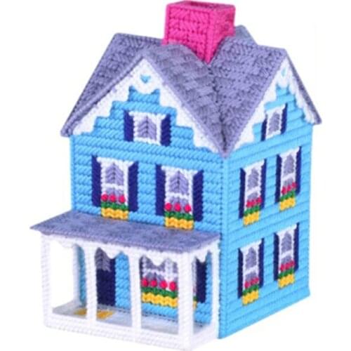 5D hand-made DIY material package wool cross stitch three-dimensional embroidery kit room shape tissue box room type new