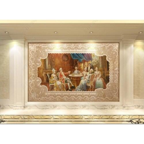 Wallpaper photo 3 d custom mural European classical palace nobility oil painting pattern relief Wallpaper for walls in rolls