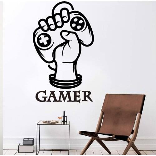 Boys Bedroom Wall Stickers For Gamepad Joystick Video Game Room Decoration Dormitory Creatives Window Wall Vinyl Decals Y557