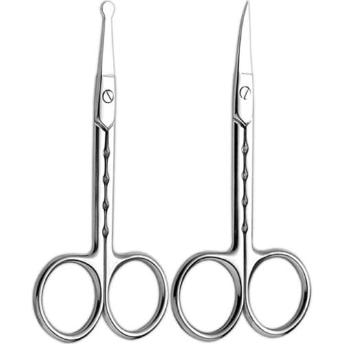 1PC Eyebrow Scissor Eyebrow Trimmer Eyebrow Eyelashes Nose Hair Scissor Stainless Steel Manicure Scissors Cutter Nail Makeup