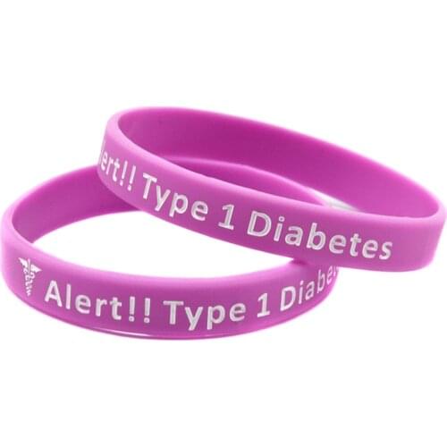 OBH 50PCS Type 1 Diabetes Insulin Dependent Silicone Bracelet