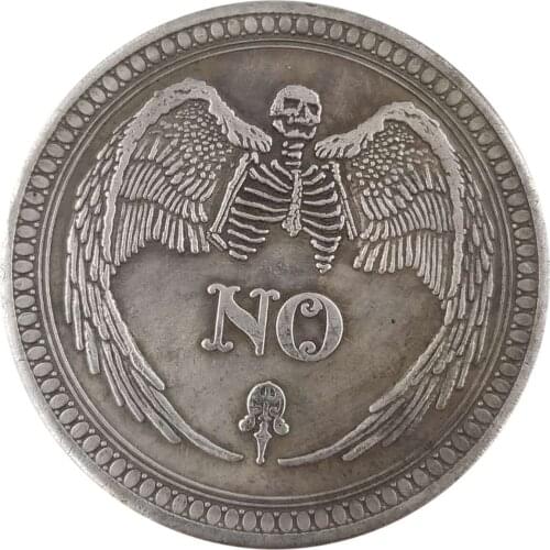 Yes Or No Skull Commemorative Coin Souvenir Challenge Collectible Coin Collection Art Craft Select Difficulty Accessory Outgoing