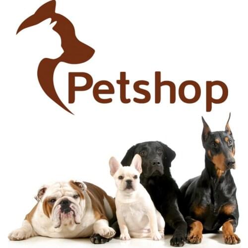 Pet Grooming Salon Wall Sticker Glass Decal Dog Posters Vinyl Art Decals Decor Mural Pet Shop Clinic 1004