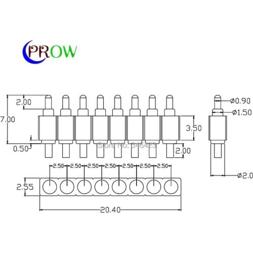 [PR] pogo pin connector 8PIN spring thimble connector with tail thorn plug welding Free Shipping