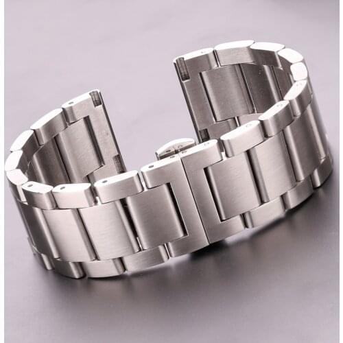Stainless Steel Watch Band Bracelet 18 20 21 22 23 24mm Women Men Solid Metal Wristband Replacement Strap Accessories With Tool