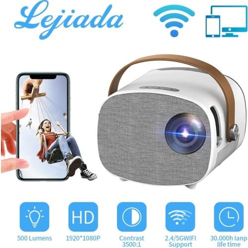 LEJIADA YG230 LED Portable Projector 100'' Display Screen Home Movies Projector 1080P Supported Video Beame for Christmas Gift