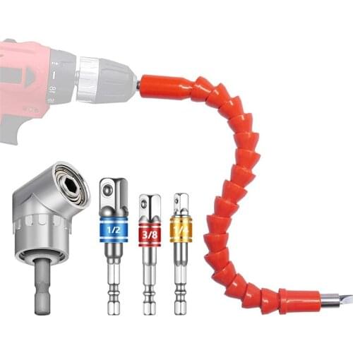 Extension Hexagon Shaft Screw Electric Drill Connector + 105° Right Angle Screwdriver Set Drill Hexagon Bit Socket Adapte
