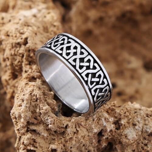 Vintage Viking Stainless Steel Celtics Knot Ring Men Women Punk Simple Biker Amulet Ring Fashion Jewelry Gift For The Best Him