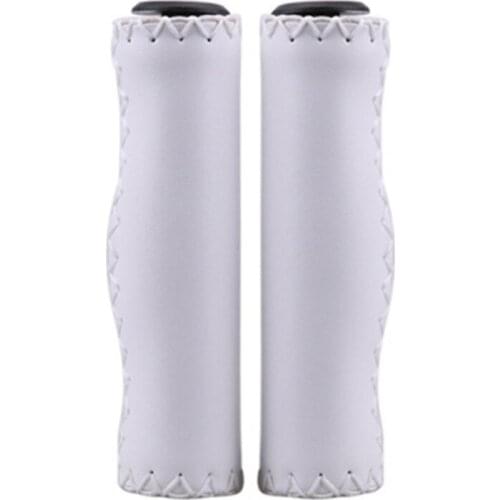 A5KC 2 Pcs Hand-stitched Vintage Bicycle Handlebar Cover Anti-Slip Cycling Bike Handle Grips Lightweight Mountain Bike Riding
