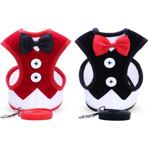 Breathable Dog Harness Small Pet Dogs Harness Leash Set Puppy Cat Vest Lead Collar for Chihuahua Pug Bulldog Dog Cat Arnes Perro