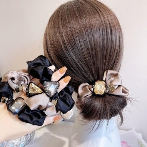 2021 FANSSEE Fashion Girls hair accessories rustic small fresh flower beaded pearl headband rubber band elastic hair bands