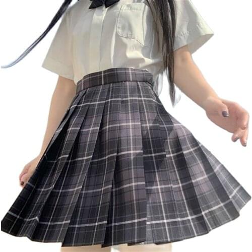 Harajuku Plaid Skirt Woman High Waist Black Gothic Sexy Cute Skirts for Girls Mini Tennis Skirts JK Uniform Clothes Y2k Cosplay