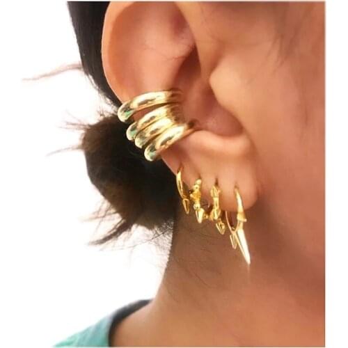 2020 gold filled tiny spike hoop girl earring with cz paved fashion Spike ear cuff earring women wedding engagement earrings