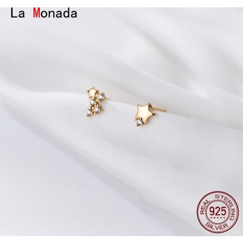 La Monada Small Woman Earring Female 925 Silver Star Stud Earrings Korean Fashion Silver Earrings For Girl Women Jewelry
