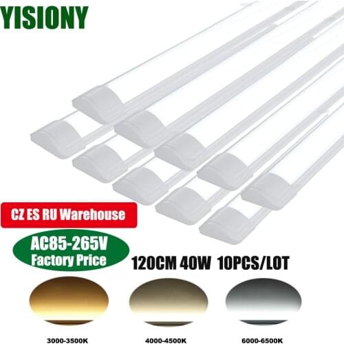 YISIONY 10pcs 120CM 40W Purification lamp Office Light Ceiling Under Cabinet Lighting Home Bulb LED лампа For replace T5 T8 Tube