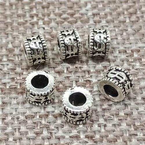 925 Sterling Silver Dollar Money Sign Symbol Donut Beads Spacers for Bracelet Necklace