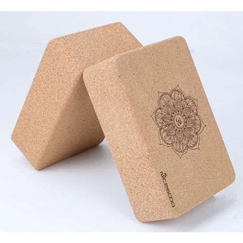 2 Pcs Natural Cork Yoga Brick Eco-Fridenly High Density Non-slip Dance Pilates Leg Pressing Exercise Yoga Block Yoga Equipments