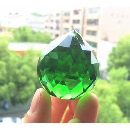 20pcs/lot, Free Shipping 40mm Top Quality Green Color Crystal facted chandelie/ Crystal Fengshui Ball, Wedding & home Decoration