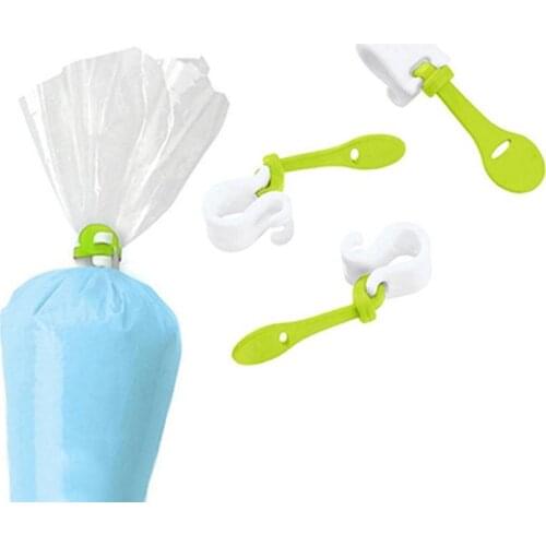 3Pcs Cake Bag Clips Fondant Frosting Piping Bags Icing Cake Cupcakes Ice Buckles Reusable Baking Decorating