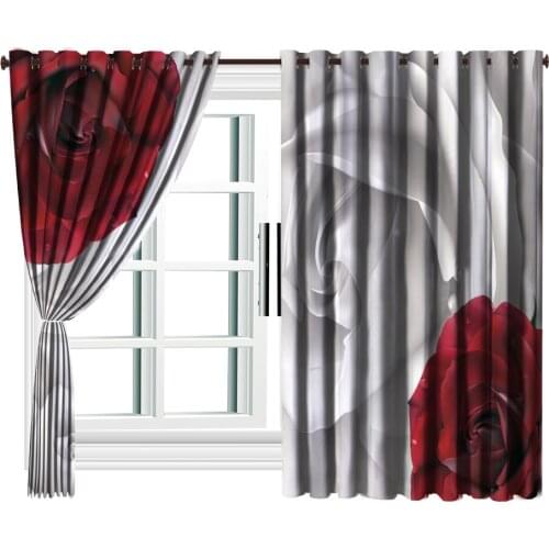 3d Curtain Wholesale Curtains For Living Room Red White Rose Window Treatment Drapes Home Decor