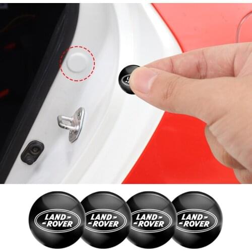 4Pcs PVC Car Logo Stickers Door Shock Soundproof Patch Accessories For Land Rover Discovery Range Rover Evoque Velar Defender