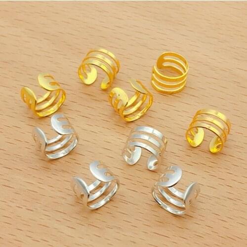 10pcs/pack Retro Silver Small Metal Viking Hair Braid Dread Beard Dreadlock Beads Rings Tube for Styling Accessories