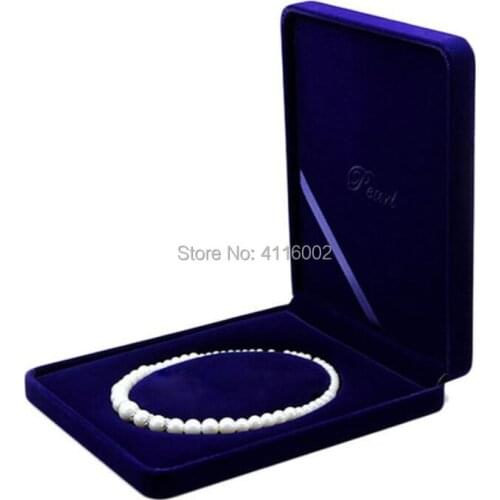 50pcs Oval Core Velvet Fresh Pearl Necklace Box Case Jewelry Packaging Box Storage Gift Boxes 24x19x4cm