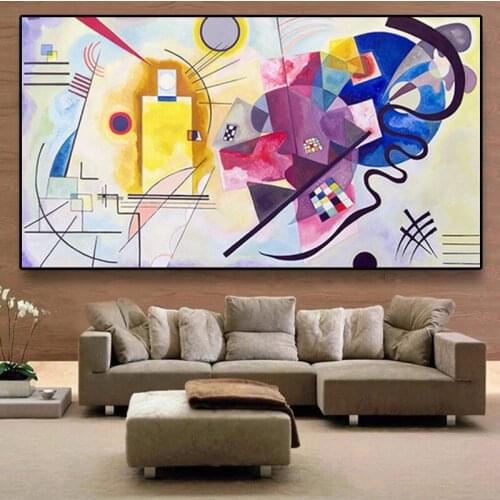Abstract Aesthetics Canvas Painting Famous Painting Red Yellow Blue Poster Print Classic Wall Art Picture Living Room Home Decor
