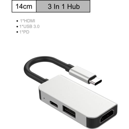 USB-C Hub Adapter 4K/30HZ Type-C USB C to HDMI Quick Charging Data Transfer Multiport 3 in1 Adapter For Laptop
