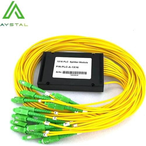 CATV Optical Fiber Optic PLC Splitter Pigtail 1x16 1M 2.0MM Single Mode SM with SC APC Connector Free Shipping for FTTH Module